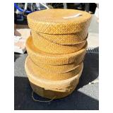THREE NESTING HAT BOXES HAND WOVEN