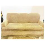 GREEN AND TAN SOFA SCREW IN LEG MISSING