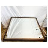 SQUARE BEVELED GLASS MIRROR W/ STAR ACCENT WOOD
