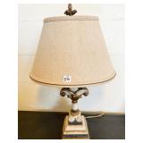 LAMP W/ BEIGE SHADE FINIAL TOP