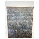 CONTEMPORARY BLUE/GOLD FRAMED ON CANVAS