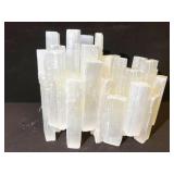 ROCK CRYSTAL DOUBLE VOTIVE CANDLE HOLDER 8" W X