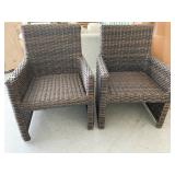 WOVEN PATIO ARMCHAIRS 37X36X27D