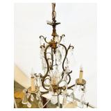 CRYSTAL LAMP HANGING 3 CANDLE STANDS