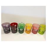CUT CRYSTAL BOHEMIAN GLASSES SET 6