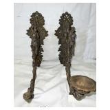 ANTIQUE BRONZE FIGURAL WALL CANDLE 550 PER PAIR