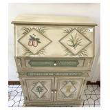 HAND PAINTED DROP FRONT DESK - 40" H X 28" W X