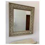 HAND PAINTED MIRROR BEVELED EDGE MATCHES DESK 34"