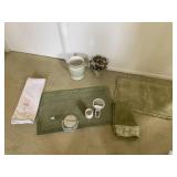 WASTE CAN, TOWELS, BATHMAT, MIRRORS