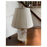 BRASS BASE CRYSTAL LAMP 16" H