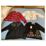 WHITE PURE HAND KNIT SWEATER, 2 HOLIDAY SM LIZ,