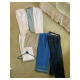 PANTS 6/8 7 PAIRS JEANS, WHITE PANTS ETC.