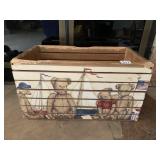 WOOD CRATE BEAR DECORATED