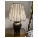 METAL BASE WITH CORAL & GREEN COLOR STONE INSET,