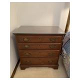 PA HOUSE NIGHTSTAND 4 DRAWER GLASS TOP 24" H X