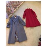 PENDLETON GRAY M LONG WOOL COAT & BERT NEWMAN RED