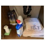 CLEANING AND MONOGRAMED TOWELS AND RUST COLOR