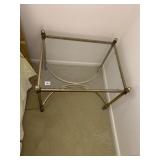 GOLD FINISH SIDE TABLE BEVELED EDGE 22.5" H X