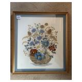 CRUEL WORK FLOWERS IN BASKET 28" H X 18" W