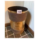 METAL TRASH CAN GOLD TONES