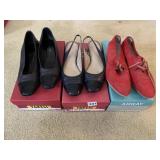 THREE PAIRS SHOES SZ. 7.5 N HAVE BEEN WORN