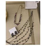 CHARTER CLUB EARRINGS AND 5 STRAND NECKLACE