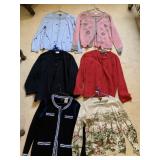 TALBOTS M, LIZ CLAIBORNE XL RED W/ NEEDLE WORK,