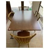 HITCHCOCK DINING TABLE 40" X 38" X 33" AND 4