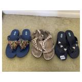OKAL 2 PAIRS M SANDALS AND 1 VANELI ALL HAVE BEEN