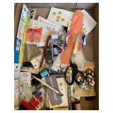 SEWING SUPPLIES PIN CUSHION SOCK DARNER, BUTTONS,