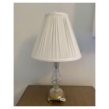 BRASS AND CRYSTAL LAMP W/ SHADE CRESCENT BRASS