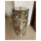 MIRRORED CAN W/ LID 20" H LIKE NEW CONDITION