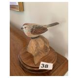 LESALE WOOD CARVED BIRD 5" H