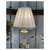 13" CRYSTAL BRASS BASE LAMP BELIEVE WATERFORD