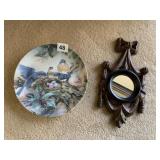 SONG OF PROMISE BIRD PLATE, ACCENT MIRROR 10" H