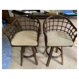 BAMBOO SWIVEL BAR STOOLS