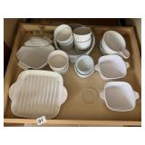 12 RAMEKINS, CORNING BAKING DISHES