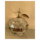 CRYSTAL AND METAL MIRRORED INTERIOR TRINKET BOX