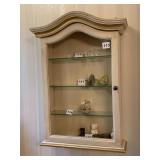 DISPLAY CABINET OFF WHITE FINISH GLASS SHELVES