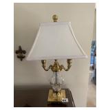 WATERFORD LAMP 18" H W/ BRASS BASE