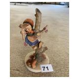 5.75" H GIRL IN TREE WITH DOG W/SHOE