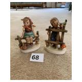 1948 GIRL W/ BLUE BIRD AT FENCE AND 1938 GIRL W/