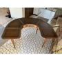 HEIRLOOM LEATHER TOP 1/2 CIRCLE DESK CARVED LEG