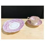LUSTERWARE PLATE, CUP & SAUCER, PLATE DAMAGED AS