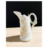 ANTIQUE EUROPEAN PORCELAIN EWER WITH HAND PAINTED