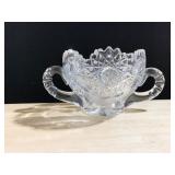 VINTAGE CRYSTAL CUT GLASS SUGAR BOWL