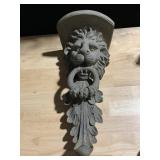 BOMBAY WALL SHELF LIONS HEAD, 16" L