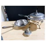 SILVER PLATE CHAFING DISH, STERNO DOES NOT FIT