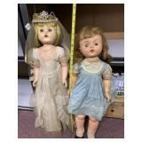 TWO VINTAGE WALKER DOLLS, ONE HORSEMAN, ONE BRIDE