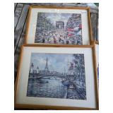 SET OF 3 FRAMED PARIS THEME PRINTS 19 X 15 EIFFEL